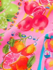 Never Fully Dressed Pink Fruit Print Sunsafe Long Sleeve Rash Vest and Swim Set - Image 8 of 11