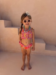 Never Fully Dressed Pink Fruit Shirred Bikini Set - Image 1 of 5