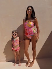 Never Fully Dressed Pink Fruit Shirred Bikini Set - Image 4 of 5