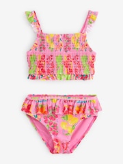 Never Fully Dressed Pink Fruit Shirred Bikini Set - Image 6 of 11