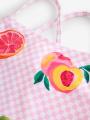 Never Fully Dressed Pink Check Fruit Ruffle Swimsuit - Image 6 of 8