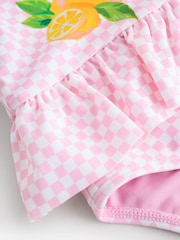 Never Fully Dressed Pink Check Fruit Ruffle Swimsuit - Image 7 of 8