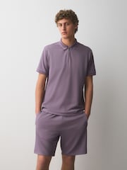 Mauve/Ecru/Black Polo and Shorts Co-ord Set - Image 2 of 12