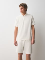 Mauve/Ecru/Black Polo and Shorts Co-ord Set - Image 3 of 12