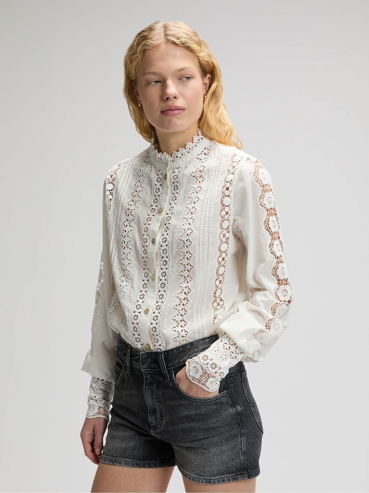 Lee White Bohemian Lace Blouse - Image 1 of 7 Lee White Bohemian Lace Blouse - Image 1 of 7
