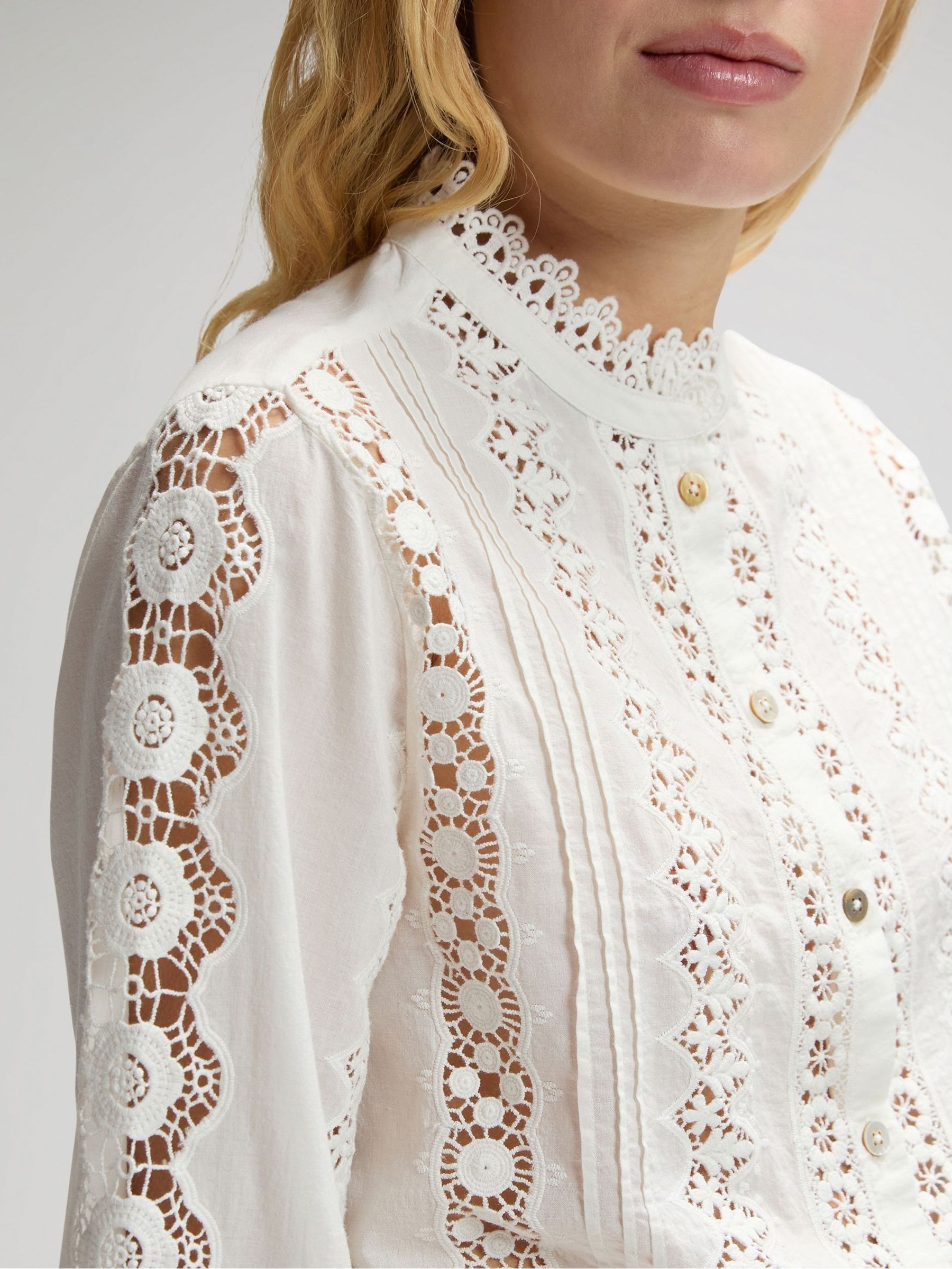 Buy Lee White Bohemian Lace Blouse from Next USA