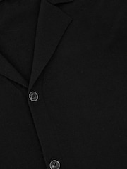 Reiss Black Grafton Merino Wool Cuban-Collar Shirt - Image 5 of 5