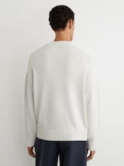 Off White - Reiss Kendi Monogram-Embroidered Relaxed Jumper - Bild 5 von 6