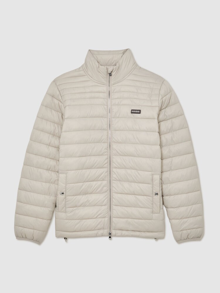 Reiss Light Stone Acer Quilted Zip-Through Jacket - Image 2 of 6