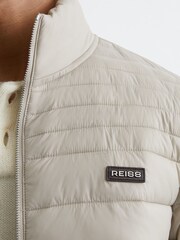 Reiss Light Stone Acer Quilted Zip-Through Jacket - Image 4 of 6
