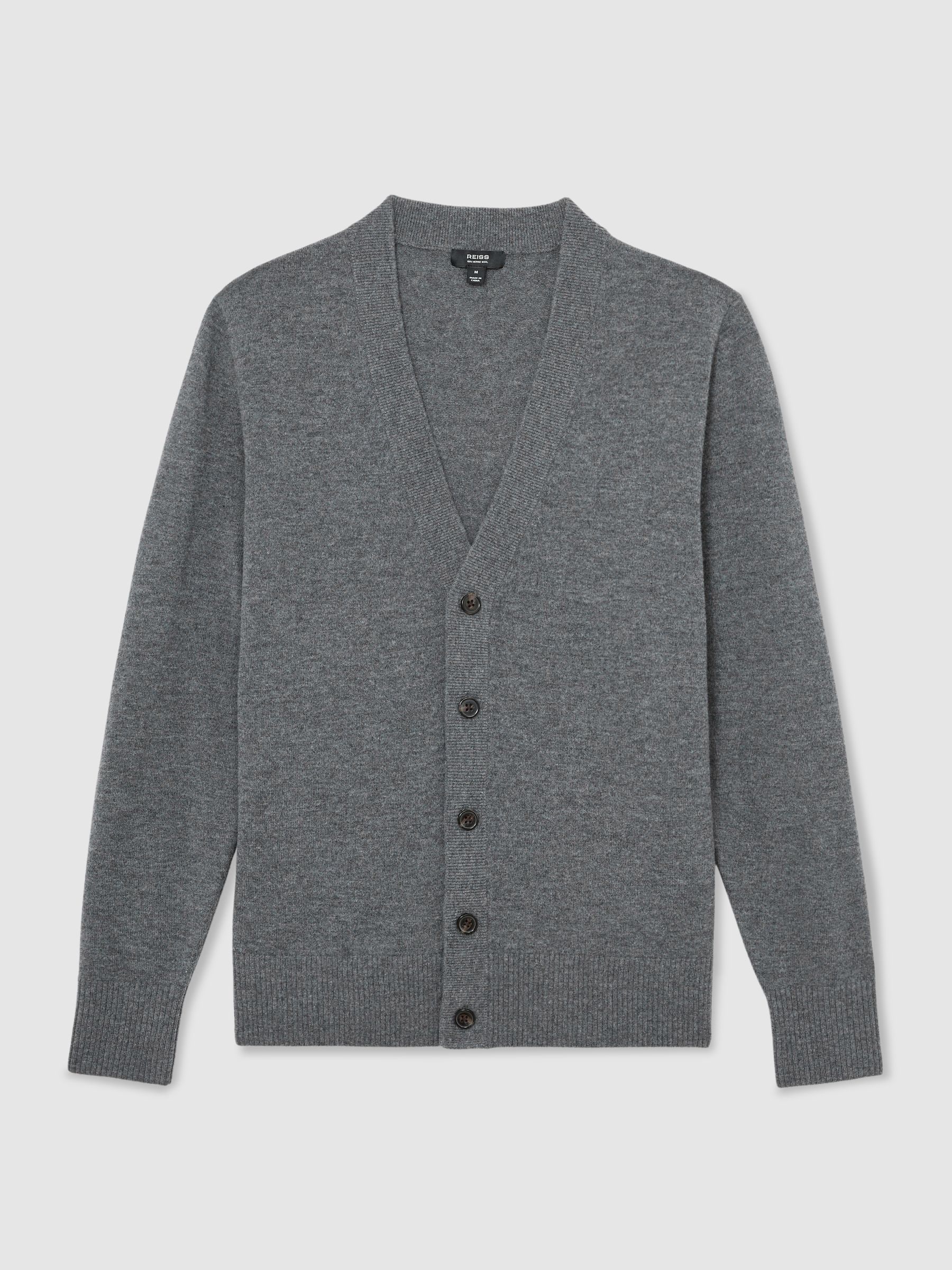 Next：日本 グレー - Reiss Fairclough ウール Vネックカーディガン