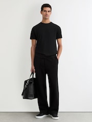Reiss Black Joe Stretch-Cotton Crew-Neck T-Shirt - Image 1 of 5