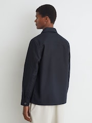 Reiss Navy Yorker Cotton-Twill Four-Pocket Overshirt - Image 5 of 7