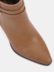 Novo Brown Wide Fit Joy Buckle Detail Western Heeled Boots - Image 6 of 6