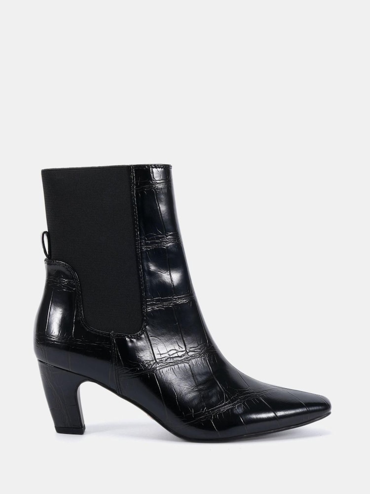 Novo Black Regular Fit Kennedy Curved Mid Heel Chelsea Ankle Boots - Image 2 of 6 Novo Black Regular Fit Kennedy Curved Mid Heel Chelsea Ankle Boots - Image 2 of 6