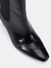 Novo Black Regular Fit Kennedy Curved Mid Heel Chelsea Ankle Boots - Image 6 of 6