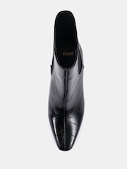 Novo Black Wide Fit Kennedy Curved Mid Heel Chelsea Ankle Boots - Image 5 of 6
