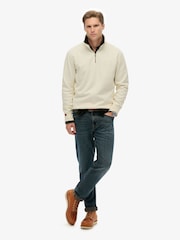 Superdry Cream Essential Logo Half Zip Sweatshirt - Image 3 of 6