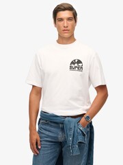 Superdry White Record Label Oversized T-Shirt - Image 1 of 5