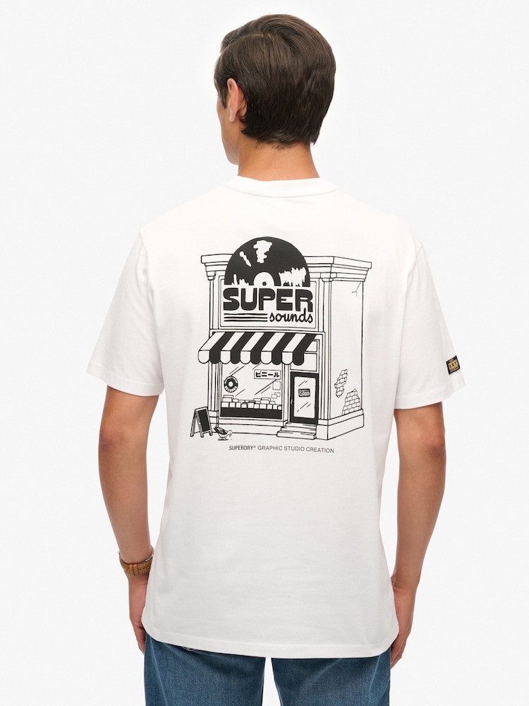 Superdry White Record Label Oversized T-Shirt - Image 5 of 5