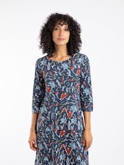 Weird Fish Blue Starshine Printed Jersey Dress - Image 7 of 9