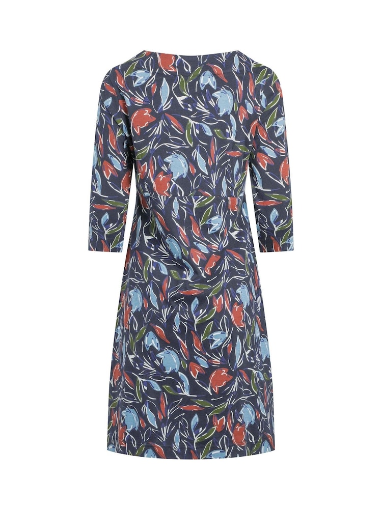 Weird Fish Blue Starshine Printed Jersey Dress - Image 9 of 9
