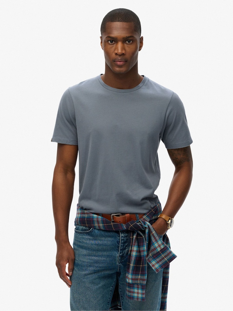 Superdry Blue Classic Essential T-Shirt - Image 1 of 6