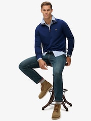 Superdry Blue Preppy Half Zip Jumper - Image 4 of 6