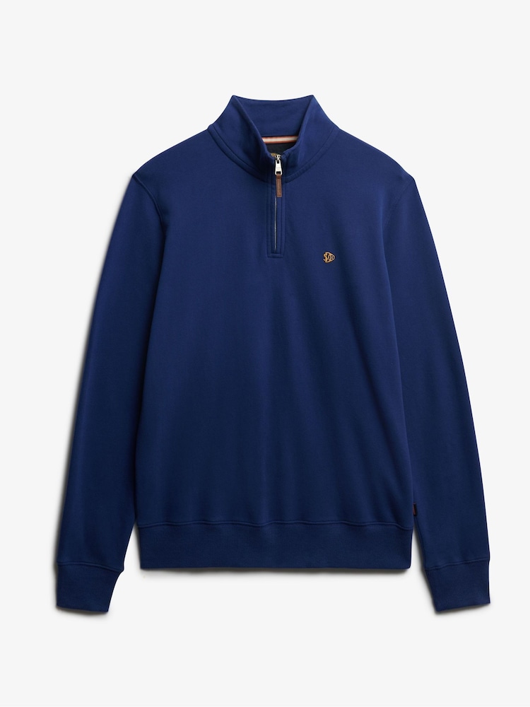 Superdry Blue Preppy Half Zip Jumper - Image 6 of 6