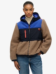 Superdry Grey Hooded Fleece Jacket - Image 3 of 8