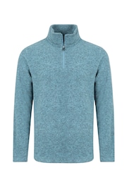 Weird Fish Blue Newport Quarter  Zip Ribbed Fleece - Image 6 of 7