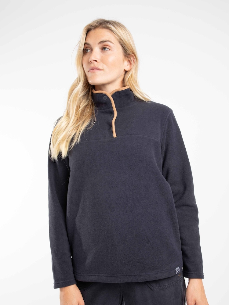 Weird Fish Blue Harriet Funnel Neck Microfleece Jumper - Image 1 of 8