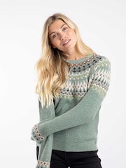 Weird Fish Dark Green Lowell Fair Isle Jumper - Image 1 of 8