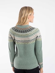 Weird Fish Dark Green Lowell Fair Isle Jumper - Image 2 of 8