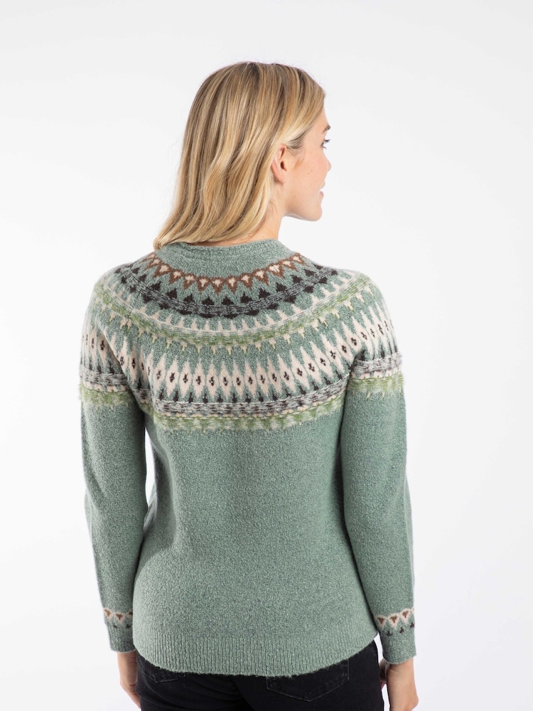 Weird Fish Dark Green Lowell Fair Isle Jumper - Image 2 of 8