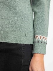 Weird Fish Dark Green Lowell Fair Isle Jumper - Image 5 of 8