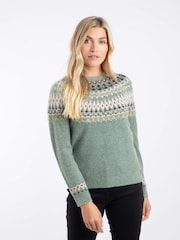 Weird Fish Dark Green Lowell Fair Isle Jumper - Image 6 of 8