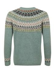 Weird Fish Dark Green Lowell Fair Isle Jumper - Image 8 of 8