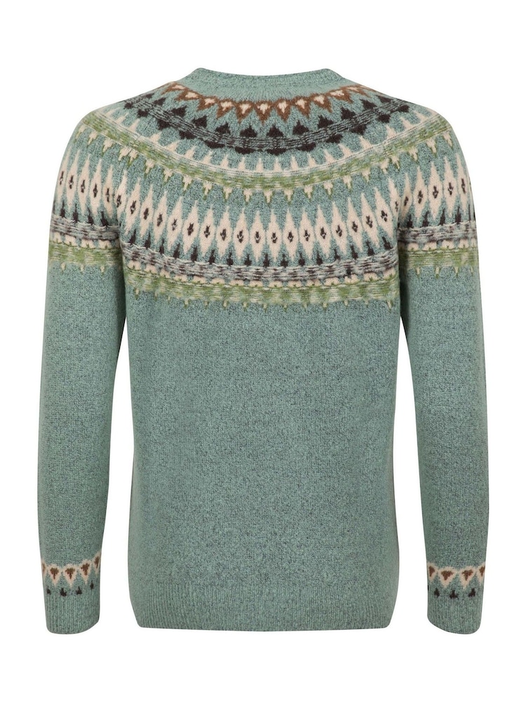 Weird Fish Dark Green Lowell Fair Isle Jumper - Image 8 of 8 Weird Fish Dark Green Lowell Fair Isle Jumper - Image 8 of 8