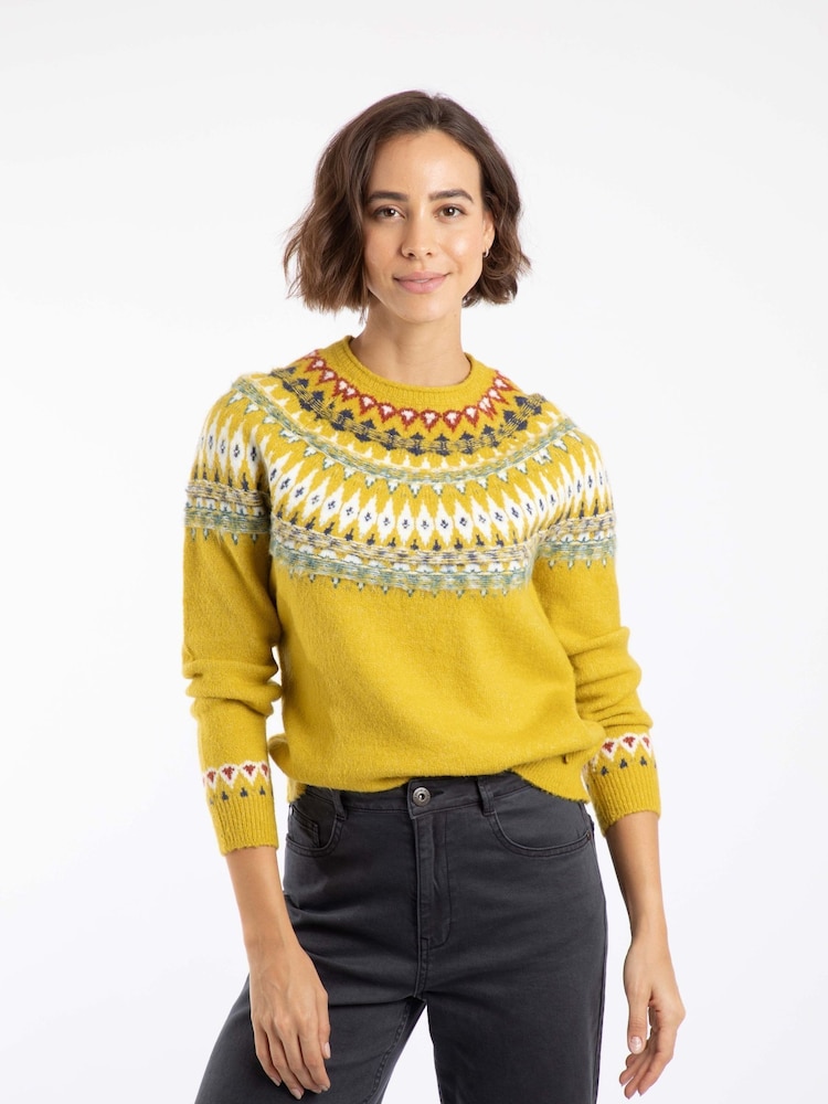 Weird Fish Green Lowell Fair Isle Jumper - Image 2 of 9 Weird Fish Green Lowell Fair Isle Jumper - Image 2 of 9