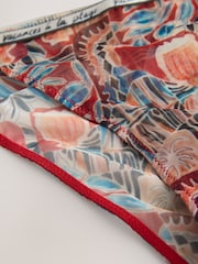 Red Print Mesh Tanga Knickers - Image 5 of 6