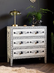 Rockett St George Ivory and Black Rose Noir Chest of Drawers - Image 1 of 11