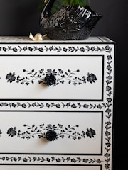 Rockett St George Ivory and Black Rose Noir Chest of Drawers - Image 10 of 11