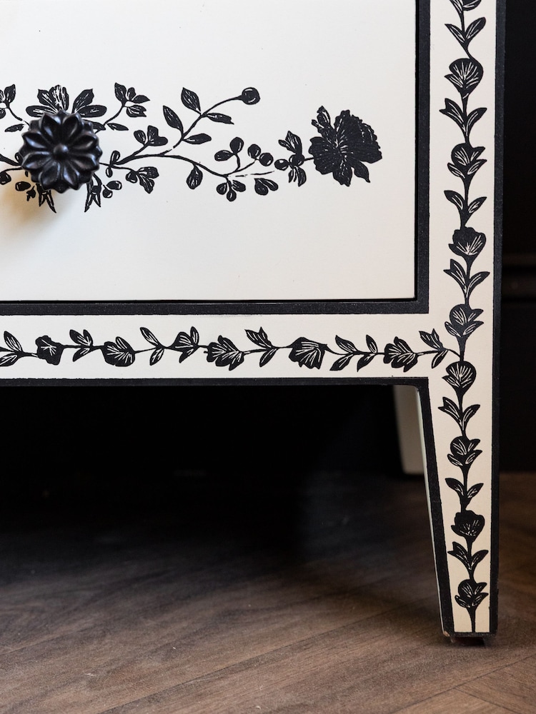 Rockett St George Ivory and Black Rose Noir Chest of Drawers - Image 11 of 11