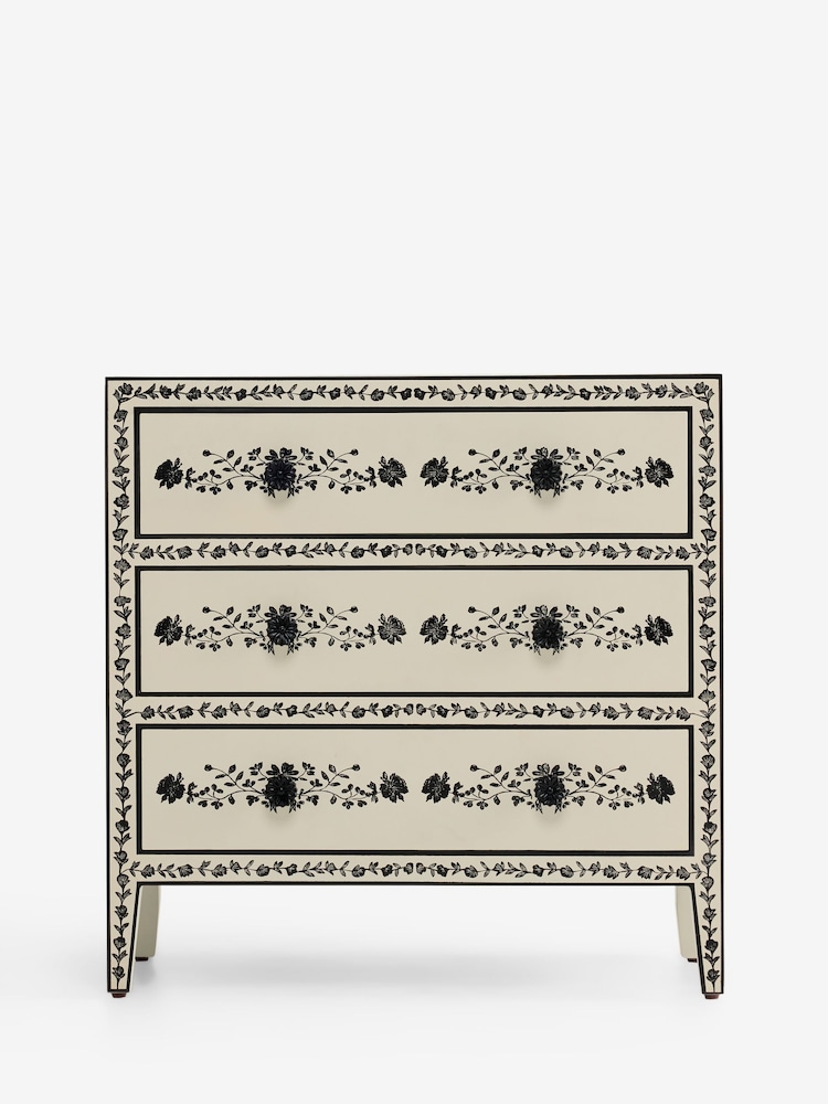 Rockett St George Ivory and Black Rose Noir Chest of Drawers - Image 2 of 11
