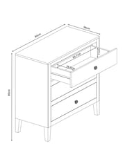 Rockett St George Ivory and Black Rose Noir Chest of Drawers - Image 4 of 11