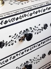 Rockett St George Ivory and Black Rose Noir Chest of Drawers - Image 7 of 11