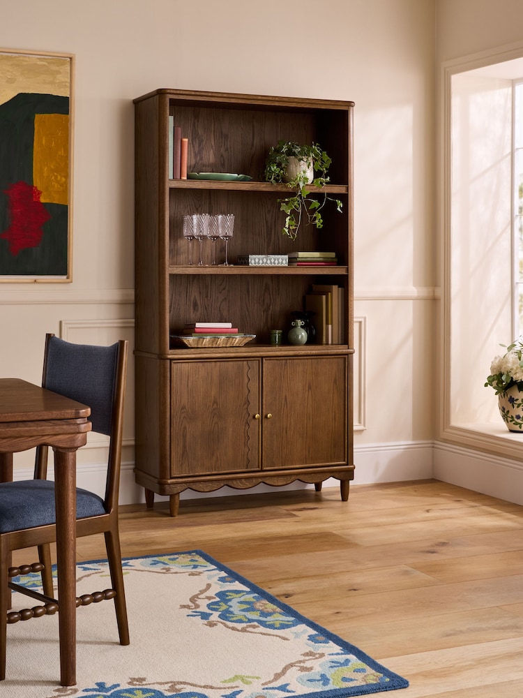Nina Campbell Dark Oak Parker Bookcase Shelving - Image 2 of 10 Nina Campbell Dark Oak Parker Bookcase Shelving - Image 2 of 10