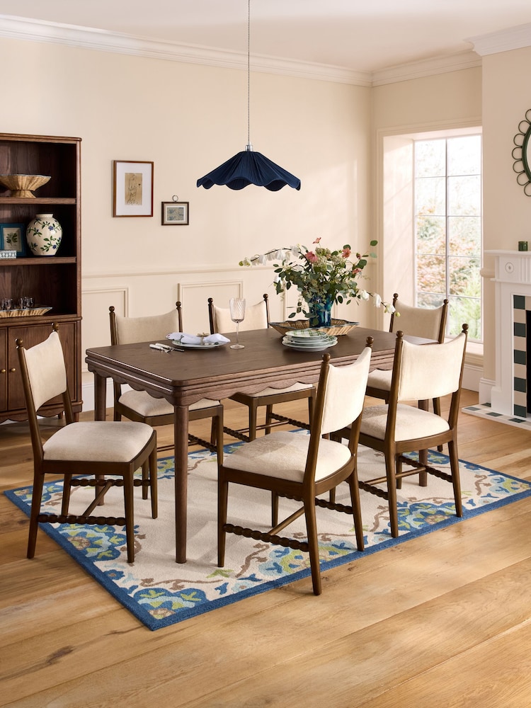 Nina Campbell Dark Oak Aubin 6 To 8 Seater Extending Dining Table - Image 1 of 9 Nina Campbell Dark Oak Aubin 6 To 8 Seater Extending Dining Table - Image 1 of 9