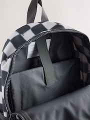 Monochrome Checkerboard Printed Backpack - Image 3 of 5